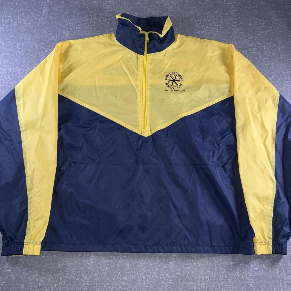 Vintage Antigua Jacket Mens Large Blue Empire State Games Windbreaker 1992